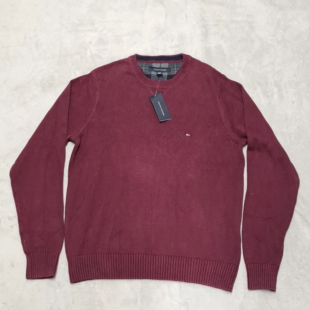 Tommy Hilfiger Crew Neck Sweater Mens SMALL Pullover Golf Preppy Activewear Gorp
